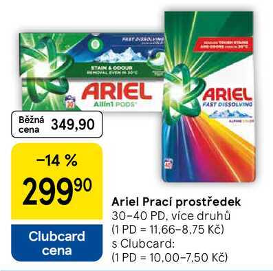 Ariel Prací prostředek, 30-40 PD, více druhů Tesco