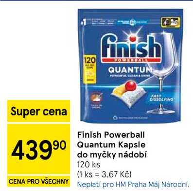 Finish Powerball Quantum Kapsle do myčky nádobí, 120 ks Tesco