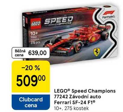 LEGO® Speed Champions 77242 Závodní auto Ferrari SF-24 F1® 10+, 275 kostek Tesco