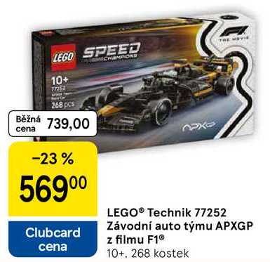 LEGO® Technik 77252 Závodní auto týmu APXGP z filmu F1® 10+. 268 kostek Tesco