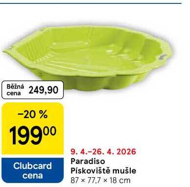 Paradiso Pískoviště mušle, 87 × 77.7 × 18 cm Tesco