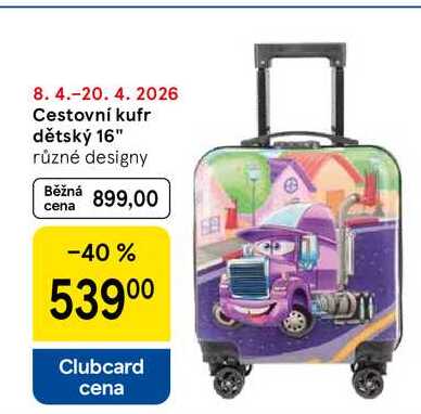 Cestovní kufr dětský 16" různé designy