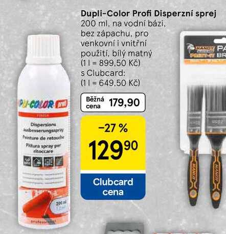 Dupli-Color Profi Disperzní sprej, 200 ml, na vodní bázi, bez zápachu, pro venkovní i vnitřní použití, bílý matný