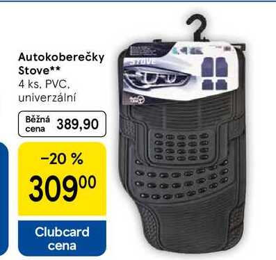Autokoberečky Stove, 4 ks, PVC. univerzální
