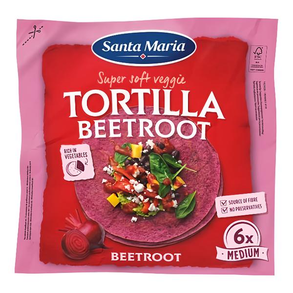 Santa Maria Veggie tortilla červená řepa, 6 ks