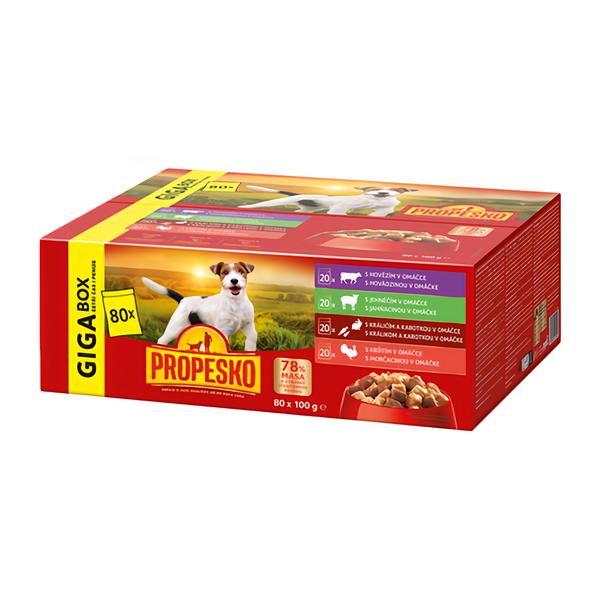 Propesko kapsičky pro psy, maso, omáčka, 80x100g