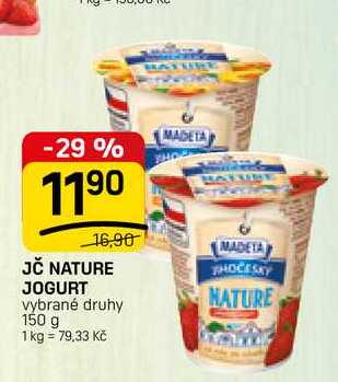 JČ NATURE JOGURT vybrané druhy 150 g