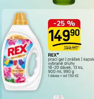 REX* prací gel | prášek | kapsle vybrané druhy 18-20 dávek FLOP TOP