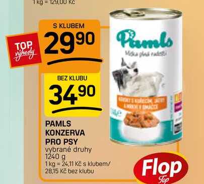 PAMLS KONZERVA PRO PSY vybrané druhy 1240 g