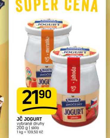 JČ JOGURT vybrané druhy 200 g