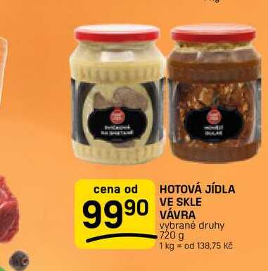 HOTOVÁ JÍDLA VE SKLE VÁVRA vybrané druhy 720 g