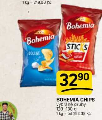 BOHEMIA CHIPS vybrané druhy 120-130 g 