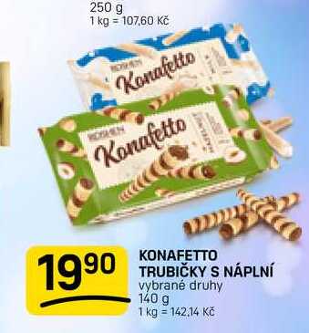 KONAFETTO TRUBIČKY S NÁPLNÍ vybrané druhy 140 g