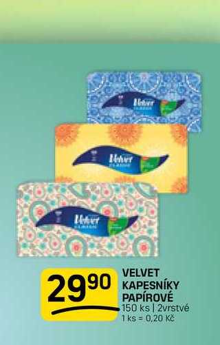 VELVET KAPESNÍKY PAPÍROVÉ 150 ks | 2vrstvé FLOP