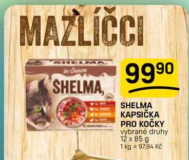 SHELMA KAPSIČKA PRO KOČKY vybrané druhy 12 x 85 g