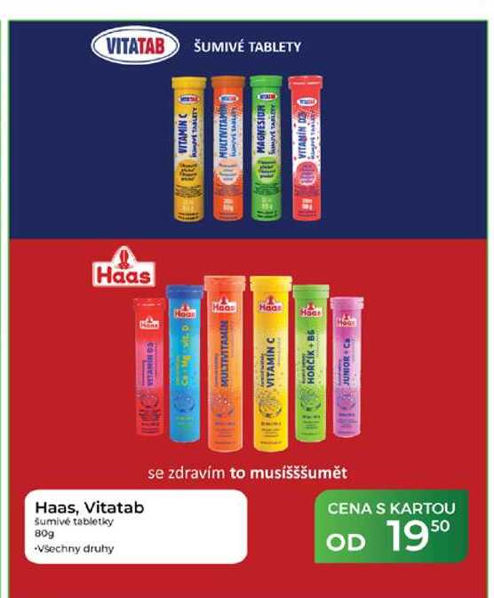 Haas, Vitatab šumivé tabletky 80g Tamda Foods