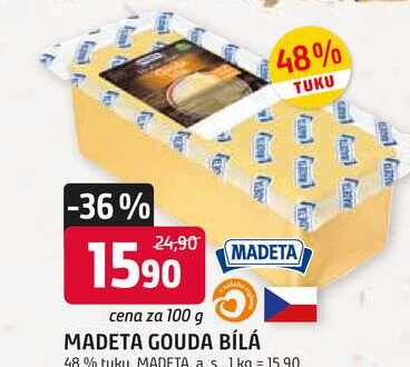 MADETA GOUDA BÍLÁ 48% tuku 100g