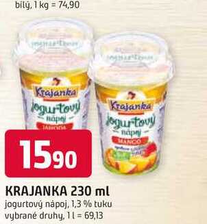 KRAJANKA 230 ml jogurtový nápoj, 1,3% tuku vybrané druhy