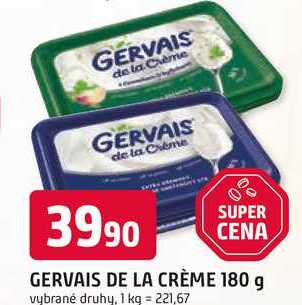 GERVAIS DE LA CRÈME 180 g vybrané druhy