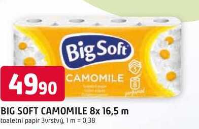 BIG SOFT CAMOMILE 8x 16,5 m toaletní papír 3vrstvý Trefa