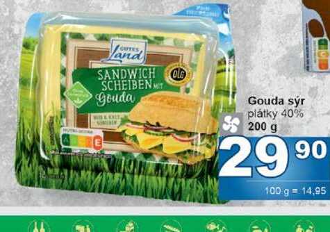 Gouda sýr plátky 40% 200 g 