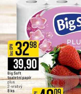 Big Soft toaletní papír plus 2-vrstvý 8 ks
