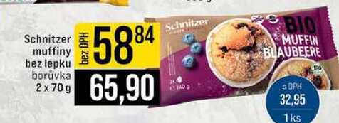 Schnitzer muffiny bez lepku borůvka 2 x 70 g