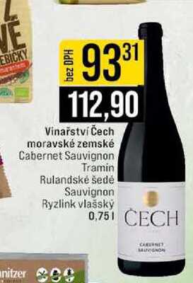Vinařství Čech moravské zemské Cabernet Sauvignon Tramin Rulandské šedé Sauvignon Ryzlink vlašský 0,75l