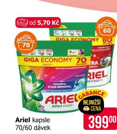 Ariel kapsle 70/60 dávek Teta drogerie
