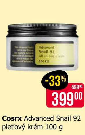 Cosrx Advanced Snail 92 pleťový krém 100 g Teta drogerie