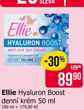 Ellie Hyaluron Boost denní krém 50 ml Teta drogerie