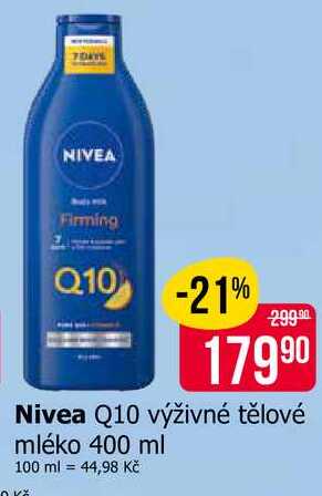 Nivea Q10 výživné tělové mléko 400 ml Teta drogerie