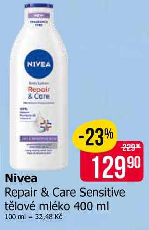 Nivea Repair & Care Sensitive tělové mléko 400 ml Teta drogerie