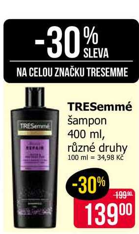 TRESemmé šampon 400 ml, různé druhy 
