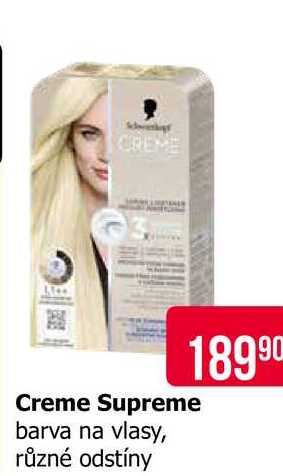 Creme Supreme barva na vlasy, různé odstíny