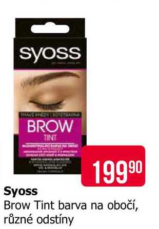 Syoss Brow Tint barva na obočí, různé odstíny Teta drogerie