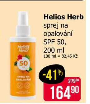 Helios Herb sprej na opalování SPF 50, 200 ml Teta drogerie