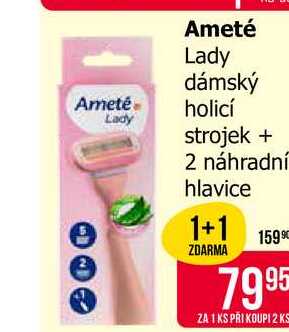 Ameté Lady dámský holicí strojek + 2 náhradní hlavice Teta drogerie