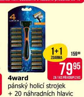 4ward pánský holicí strojek + 20 náhradních hlavic Teta drogerie