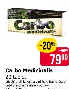 Carbo Medicinalis 20 tablet