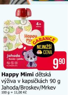 Happy Mimi dětská výživa v kapsičkách 90 g Teta drogerie