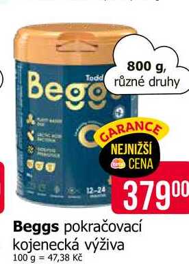 Beggs pokračovací kojenecká výživa 800g Teta drogerie