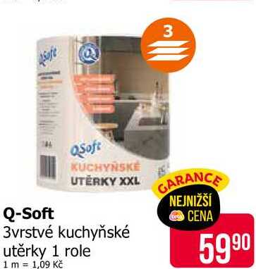 Q-Soft 3vrstvé kuchyňské utěrky 1 role Teta drogerie