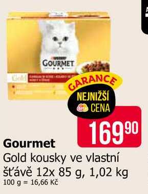 Gourmet Gold kousky ve vlastní šťávě 12x 85 g, 1,02 kg
