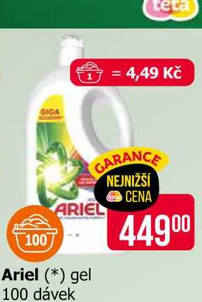 Ariel gel na praní 100 dávek, vybrané druhy