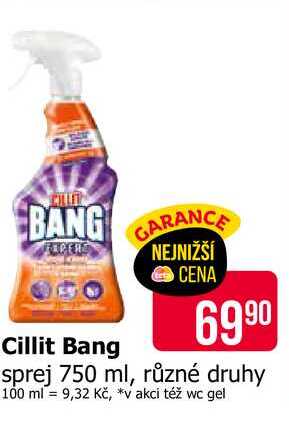 Cillit Bang sprej 750 ml, různé druhy Teta drogerie