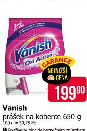 Vanish Oxi Action prášek na koberce 650 g