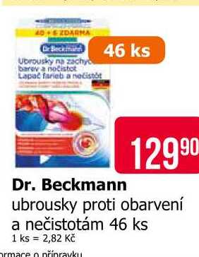 Dr. Beckmann ubrousky proti obarvení a nečistotám 46 ks Teta drogerie