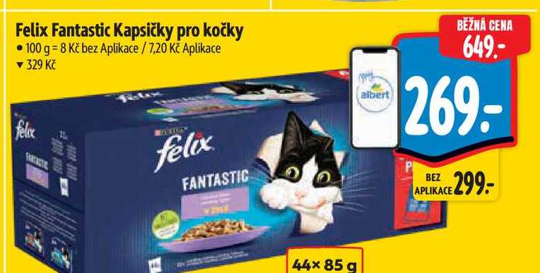 Felix Fantastic Kapsičky pro kočky 44 x85 g