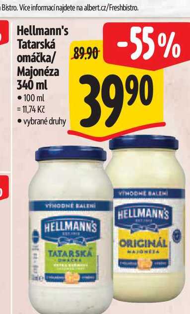   Hellmann's Tatarská omáčka/ Majonéza 340 ml  